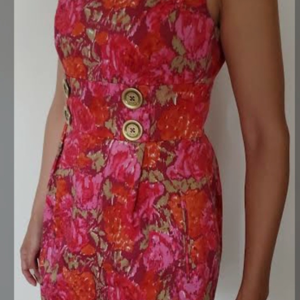 Cato Red and Pink Floral Mini Dress